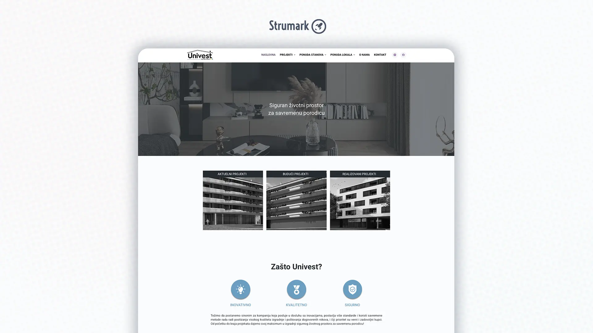 Izrada prezentacionog sajta za kompaniju Univest