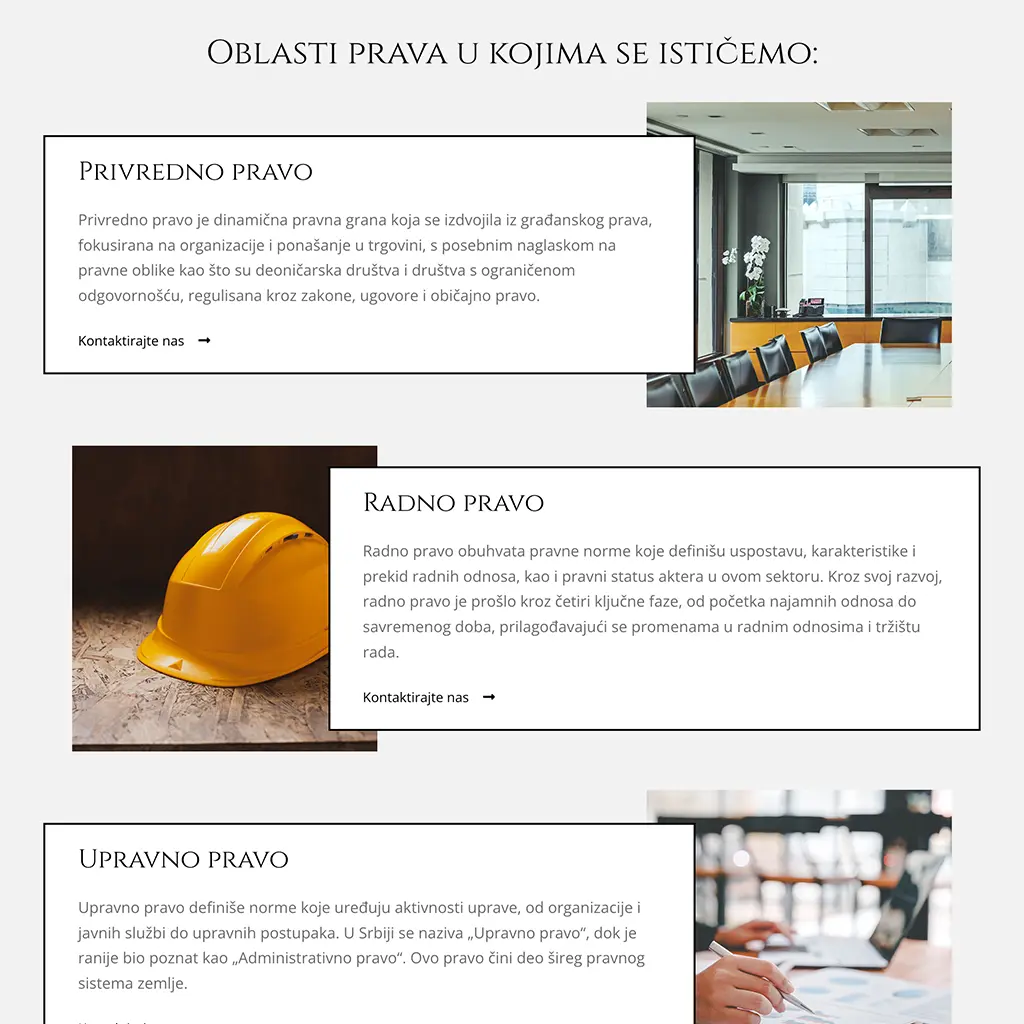 Primer dizajna sajta za advokata