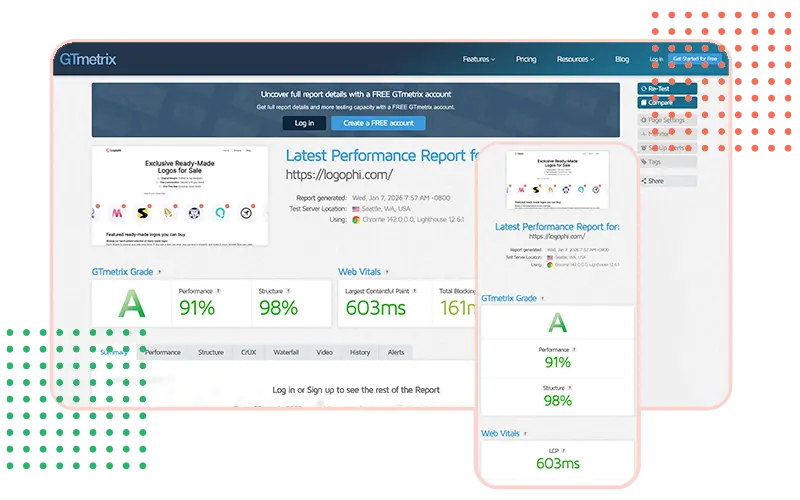 GT Performanse snimak ekrana Logophi sajta Izrada i odrzavanje Strumark