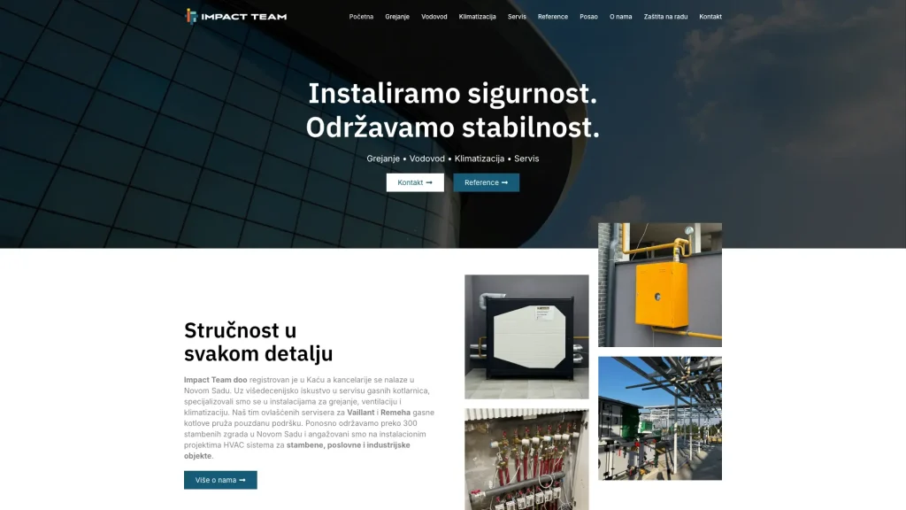 Sajt Impact Team snimak ekrana