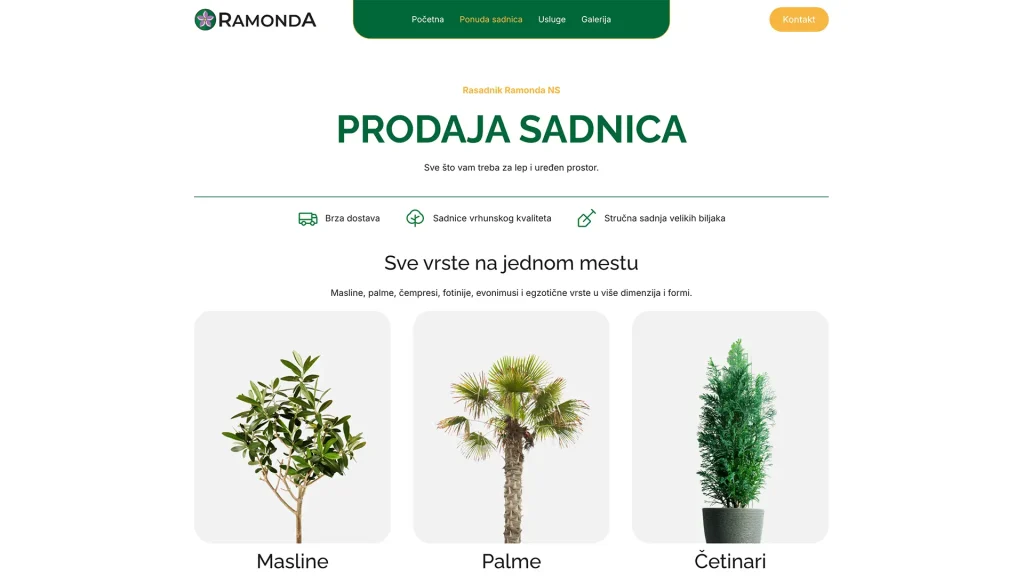 Sajt Ramodna NS primer jedne stranice snimak ekrana