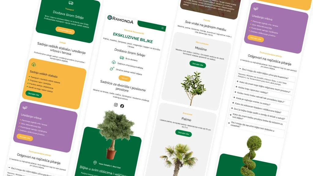 Sajt Ramonda NS primer prikaza na mobilnom