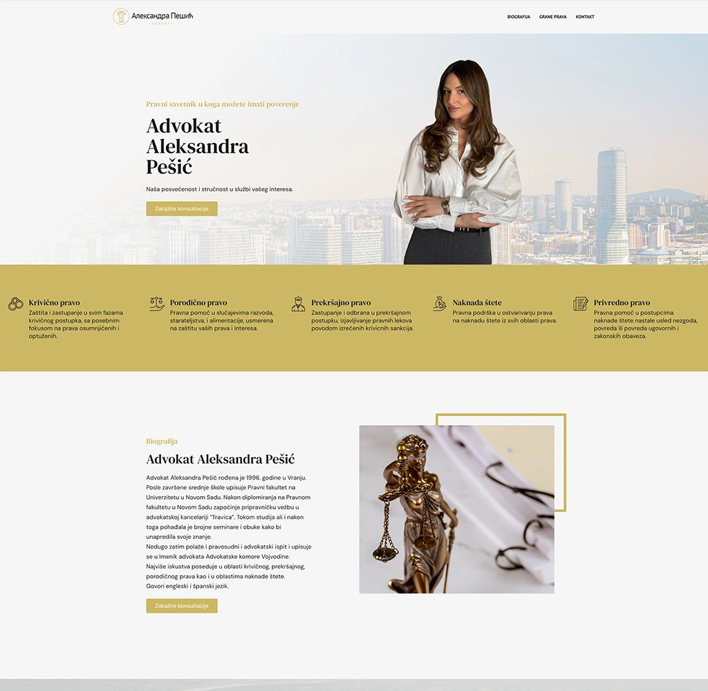 Sajt-za-advokata-Aleksandru-Pesic-snimak-ekrana