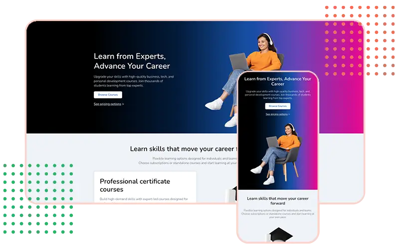 Snimak ekrana Savora kursevi landing stranica izrada Strumark