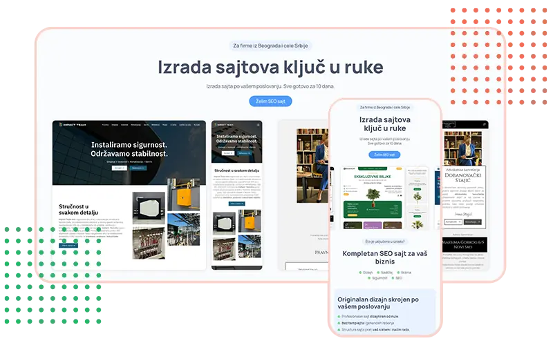 Snimak ekrana Strumark landing stranica za izradu sajtova