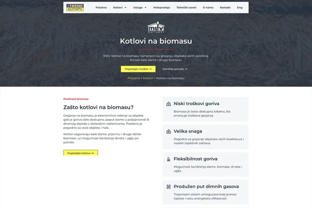 Primer sadrzaja na sajtu