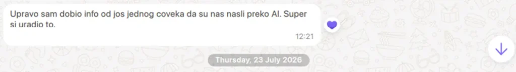 Viber prepiska potvrda rezultata